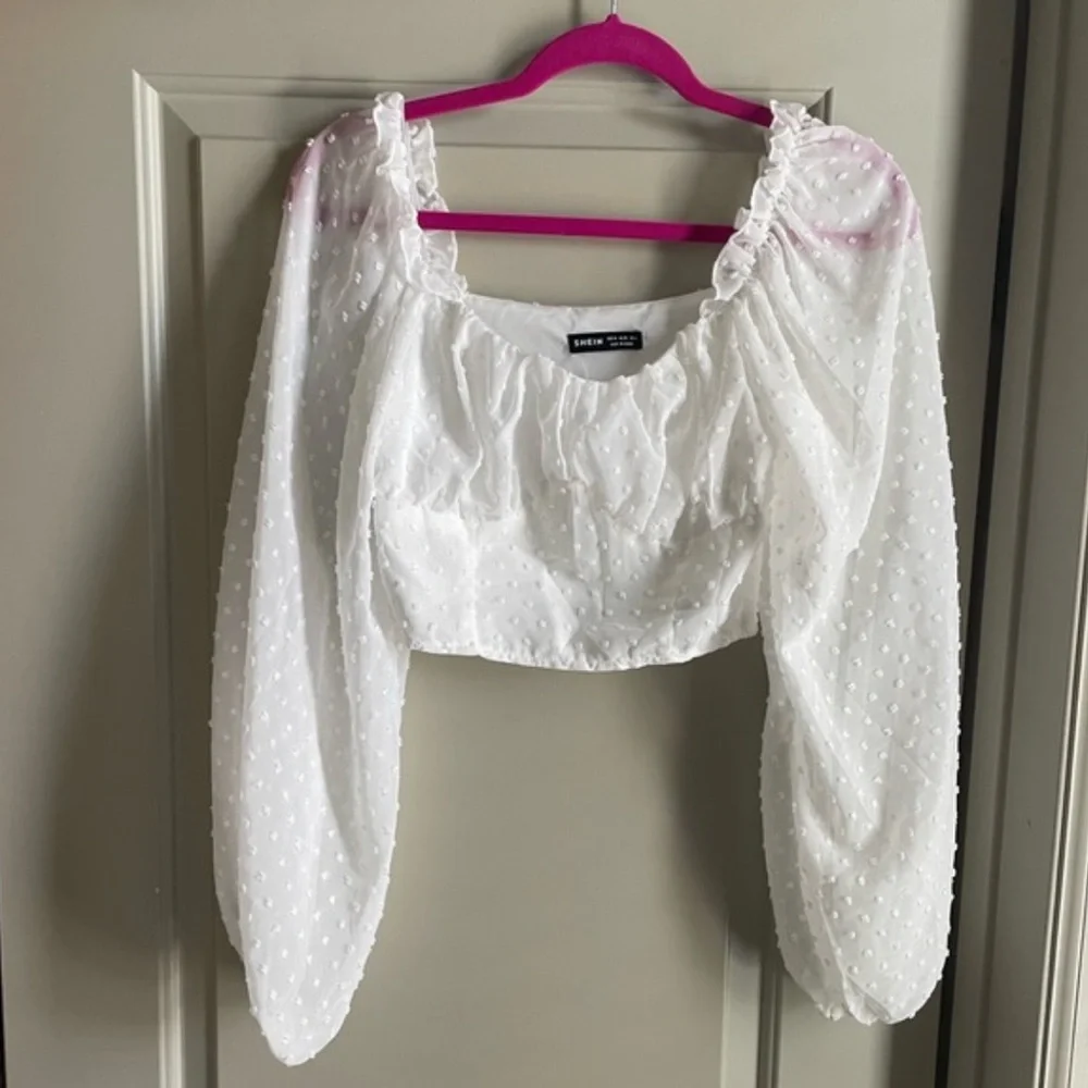 SHEIN White Puff Sleeve Top - Picture 2 of 3